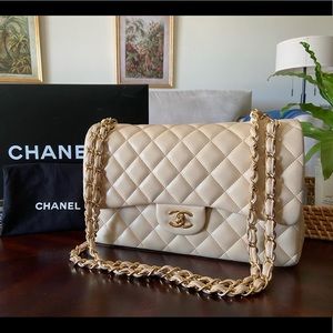 🔺SOLD🔺Chanel Jumbo Classic Double Flaps Bag in Nude Lambskin